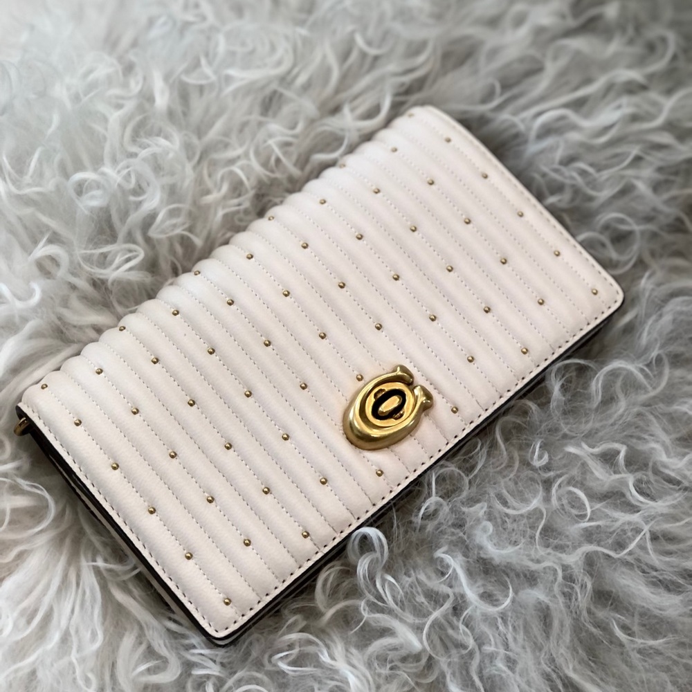Coach Cream Crossbody Bag with Gold Accents